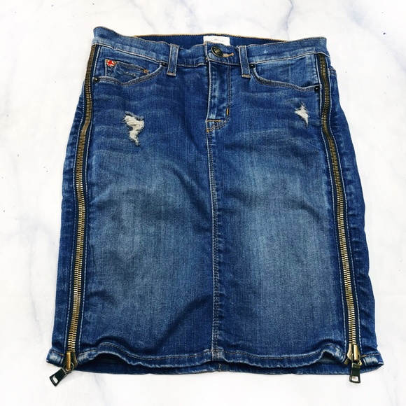 Hudson Jeans Foxy Marianne Pencil Skirt Denim Blue - Picture 2 of 8